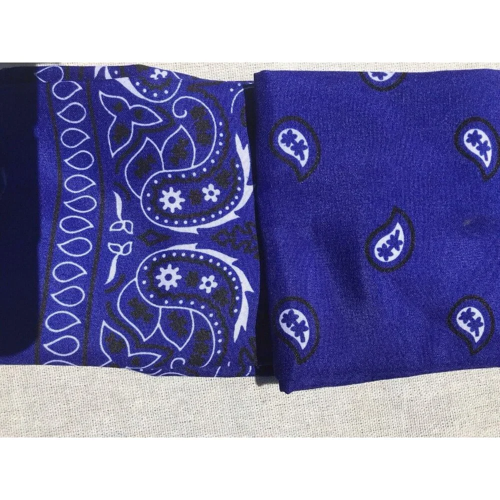 Vtg NOS Red White Blue Floral Bandana Scarf Cotton USA 21